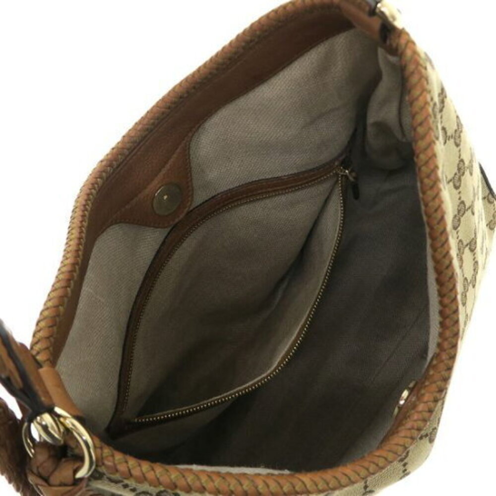Gucci GG canvas Marrakech hobo bag brown leather trim - Picture 2 of 8